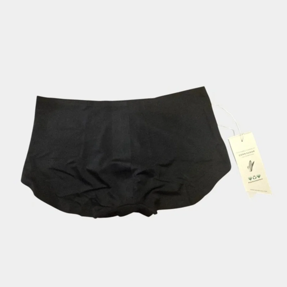 Free People We Are HAH Hipster Boyshort Seamless Panties S Black‎ Minimalist NWT